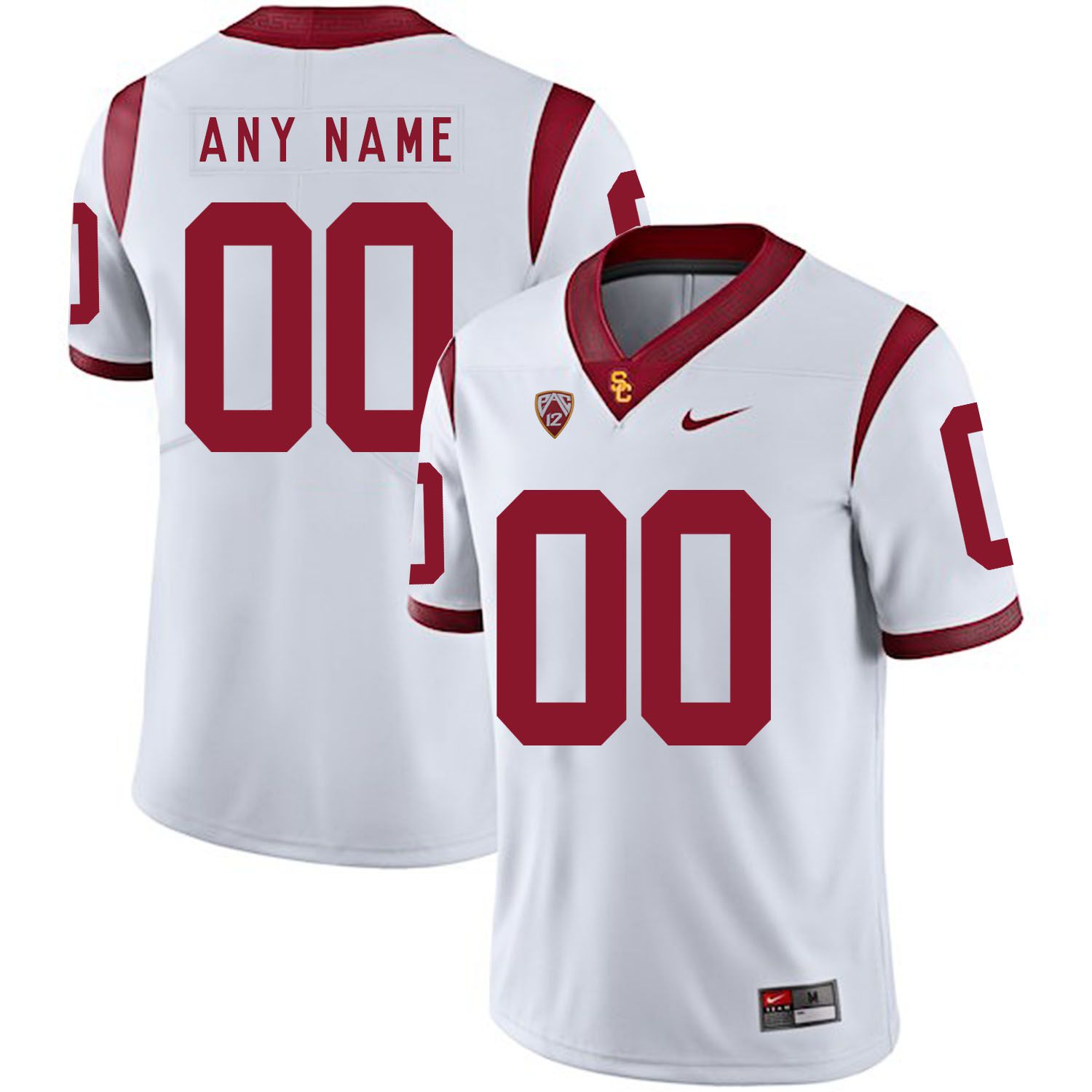 Men USC Trojans #00 Any Name White Customized NCAA Jerseys->customized ncaa jersey->Custom Jersey